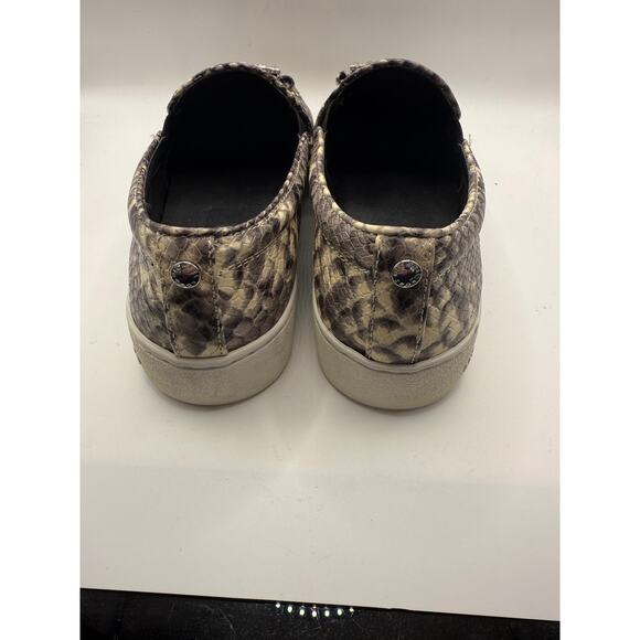 Michael Kors Slip-Ons in Natural Python Embossed Leather & Jewel Embellishments - Picture 6 of 7